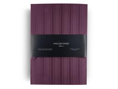 Glam Stripe СПАЛНО БЕЛЬО КОМПЛЕ Двоен Памучен сатен на райета 200x220 cm Damson