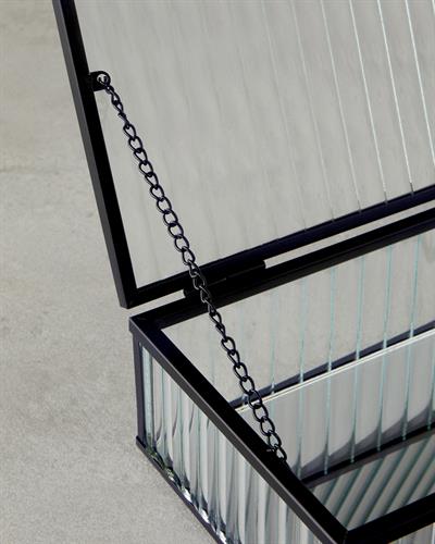 Glamour Декоративна Кутия Стъкло 20x12x6 см Черен