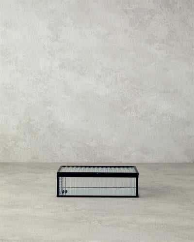 Glamour Декоративна Кутия Стъкло 20x12x6 см Черен