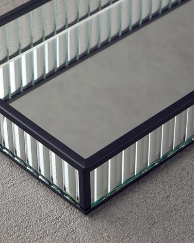 Glamour Декоративен Поднос Стъкло 30X15X4 Черен