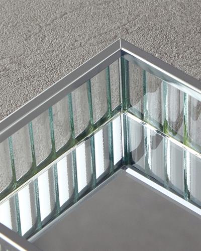 Glamour Декоративен Поднос Стъкло 30X15X4 Сребърен.