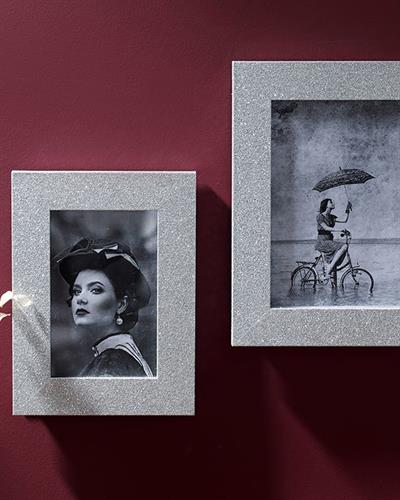 Glitter Рамка МДФ 17x22,5x2 cm Сребърен