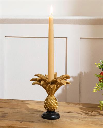 Glitter Palm Свещник Полирезин, Златисто, 15X15X14,5 Cm
