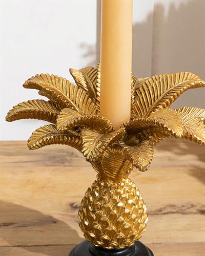 Glitter Palm Свещник Полирезин, Златисто, 15X15X14,5 Cm