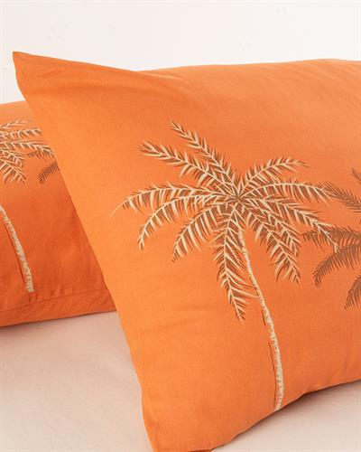 Glitter Palm Калъфка За Възглавница 2 бр. Памучен 50x70 см Изгоряло оранжево