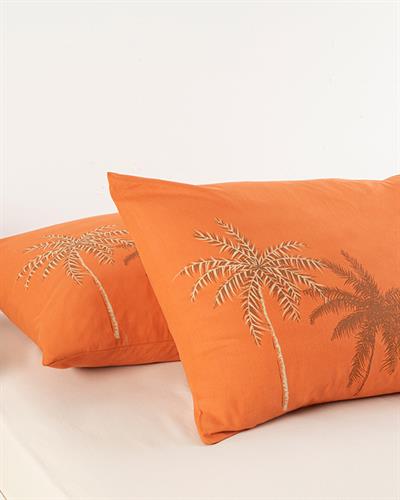 Glitter Palm Калъфка За Възглавница 2 бр. Памучен 50x70 см Изгоряло оранжево