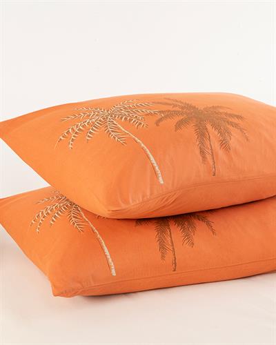 Glitter Palm Калъфка За Възглавница 2 бр. Памучен 50x70 см Изгоряло оранжево