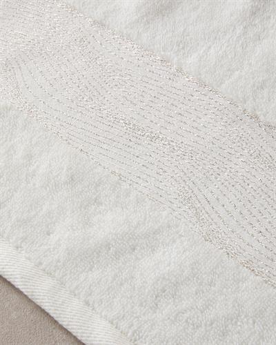 Glitter Wave Комплект Кърпи За Лице Брокатен Памучен 30x45+50x80 см Екрю