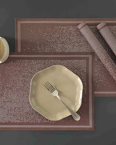 Glitz Американзки Сервиз 4 Бр., Pvc, Бордо Червено, 30 X 45 Cm