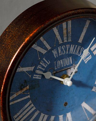 Gloria Часовник За Маса Метал, Черно, 20.5 X 5 X 24Cm