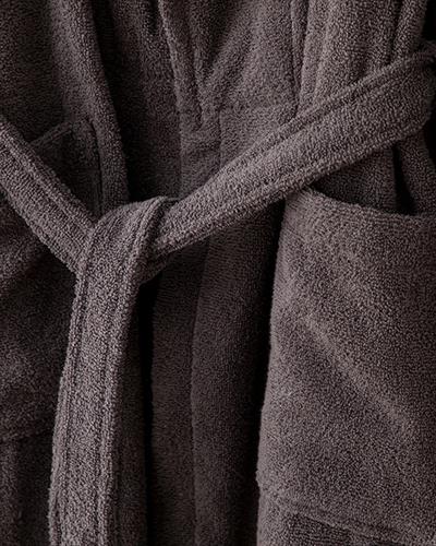 Glory Cottony Shawl Collar Bathrobe S-M Gray