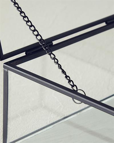 Glossy Декоративна Кутия Стъкло 18x13x8 см Черен