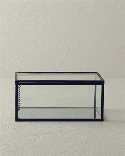 Glossy Декоративна Кутия Стъкло 18x13x8 см Черен