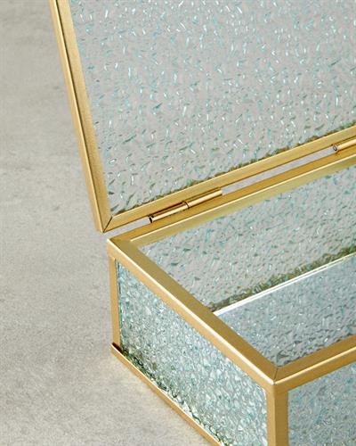 Glossy Декоративна Кутия Стъкло 29x18x4 см Златен