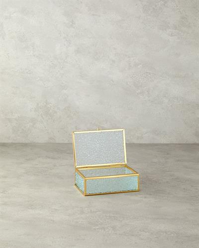 Glossy Декоративна Кутия Стъкло 29x18x4 см Златен