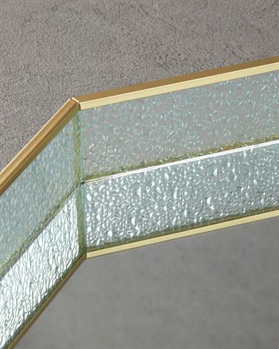 Glossy Декоративен Поднос Стъкло 30x30x5 см Златен