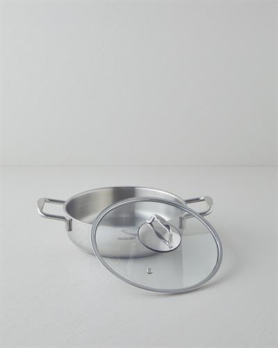 Glow Тенджера Плитък Стомана Сребърен.