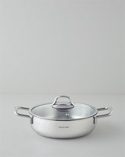 Glow Тенджера Плитък Стомана Сребърен.