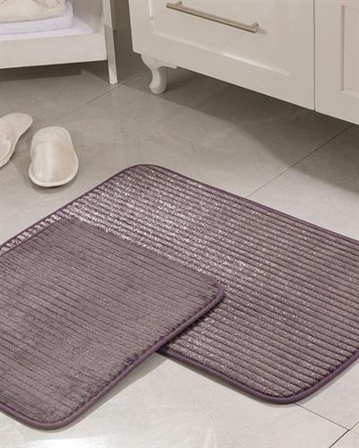 Glow Комплект Постелки За Баня Нехлъзгащ се гръб Фланел 50x80 - 45x50 см Дамсон