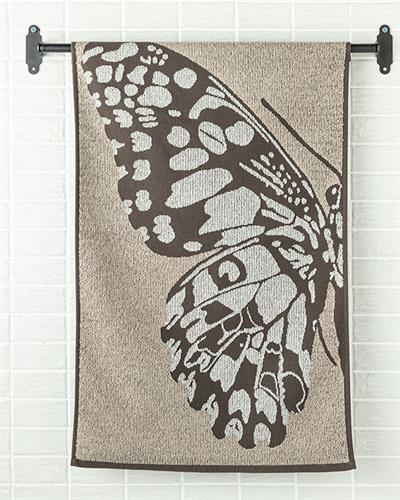 Gloyn Butterfly Кърпа За Лице Жакардов с багрени нишки 50x80 см Кафяв