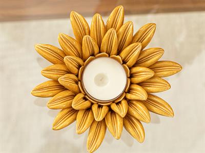 Golden Flower Decorative Object 16,2x16x6 cm Yellow