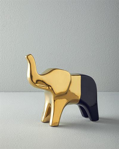 Goldie Elephant Ceramic Trinket 20,5x7x20,5 cm Gold