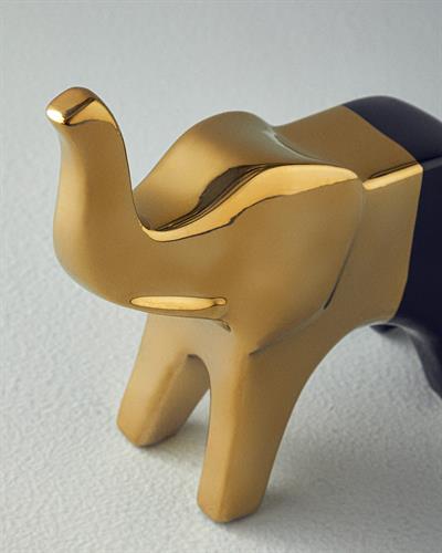 Goldie Elephant Ceramic Trinket 20,5x7x20,5 cm Gold