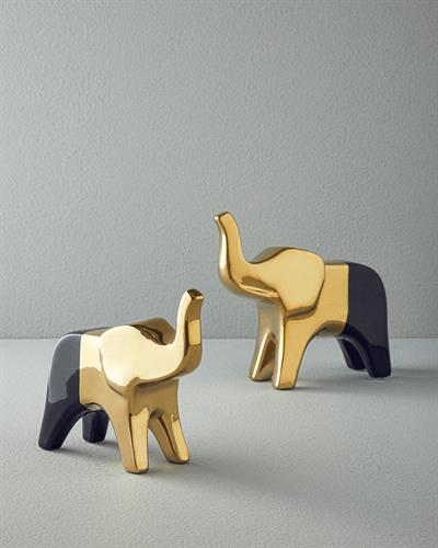 Goldie Elephant Ceramic Trinket 20,5x7x20,5 cm Gold