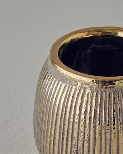 Goldy Ваза Каменна керамика 14,5x12 см Златен