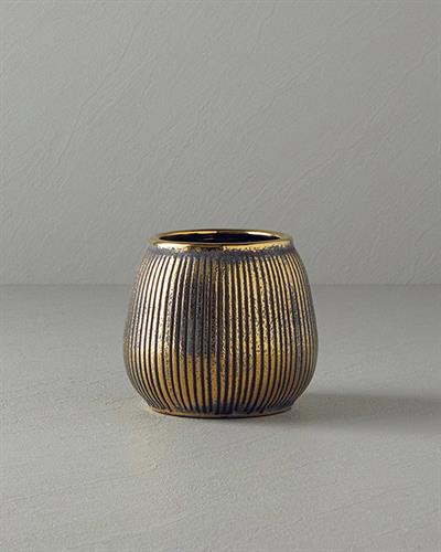Goldy Ваза Каменна керамика 17x15 cm Златен