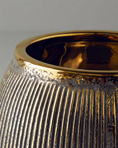 Goldy Ваза Каменна керамика 17x15 cm Златен