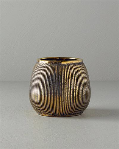 Goldy Ваза Каменна керамика 18x19,5 см Златен