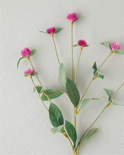 Gomphrena Изкуствено Цвете Един Стрък 74 см Тъмнорозов