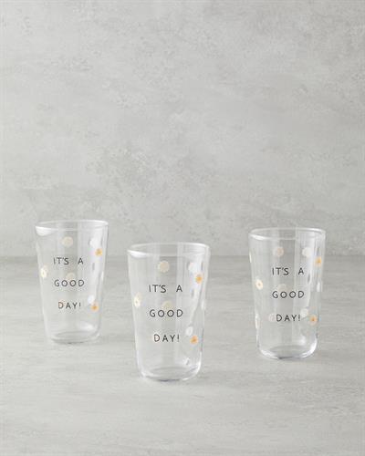 Good Day Чаша 3 бр. Стъкло 400 мл Бял