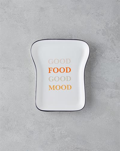 Чиния За Торта Керамика 13x19 см Оранжев-Черен