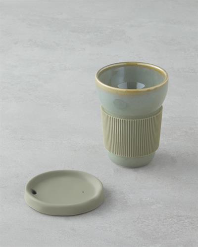 Чаша За Пътуване Порцелан 350 мл.. Зелен