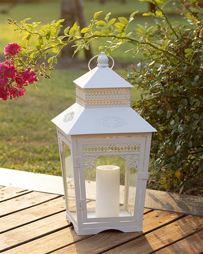 Gorgeous Wrought Iron Lantern Cream