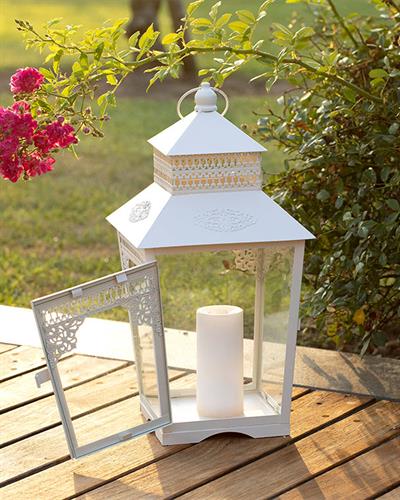 Gorgeous Wrought Iron Lantern Cream