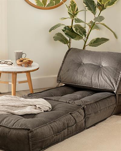 Gozo Декоративен Диван Кадифе, Антрацит, 65 X 78 X 78 Cm