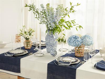 Grace Салфетка За Гости 4 Бр., Полиестер, Тъмно Синьо, 45 X 45 Cm