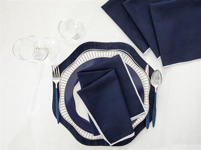 Grace Салфетка За Гости 4 Бр., Полиестер, Тъмно Синьо, 45 X 45 Cm