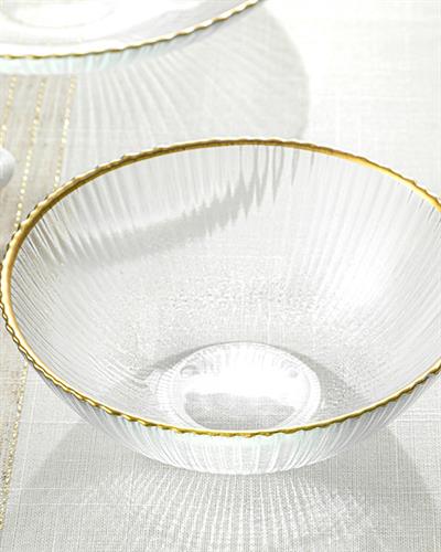 Graceful Glass Bowl 15 cm Gold