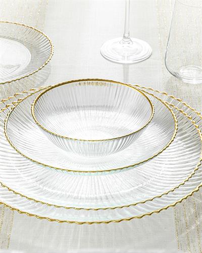 Graceful Glass Bowl 15 cm Gold