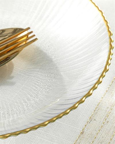 Graceful Чиния За Вечеря Стъкло, Златисто, 21 Cm