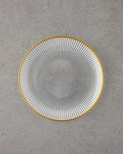 Чиния за Торта Стъкло 21 cm Златен