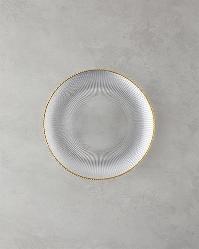 Чиния за Сервиране Стъкло 28 cm Златен