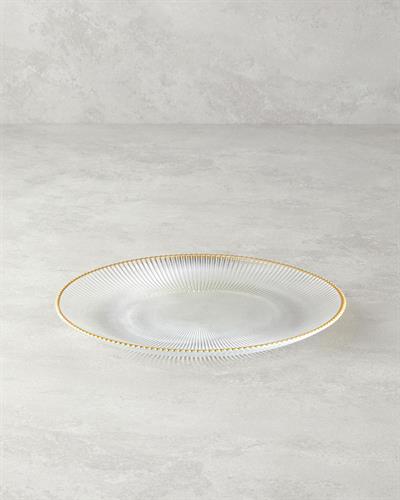 Чиния за Сервиране Стъкло 28 cm Златен