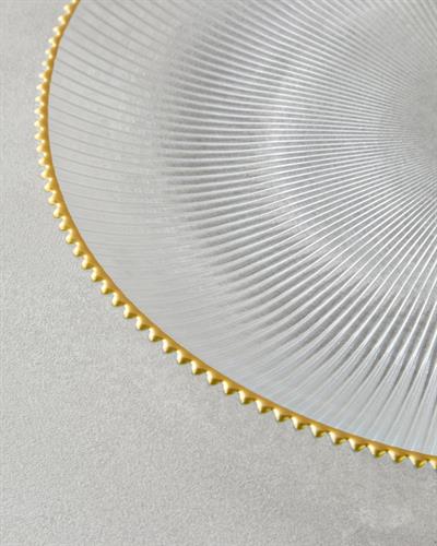 Чиния за Сервиране Стъкло 28 cm Златен