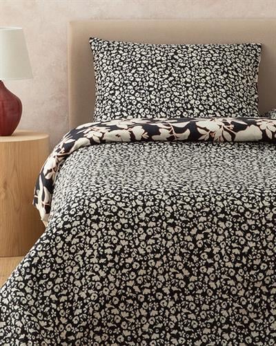 Grandiflora Спален Комплект Единичен Мек памук с дигитална щампа 160x220 см Антрацит - Теракота