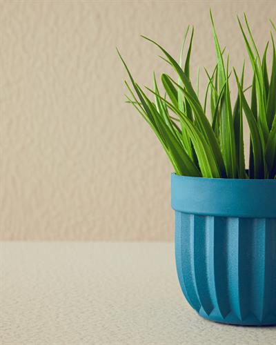 Grass Изкуствено Цвете С Ваза 13x13x18 см Син